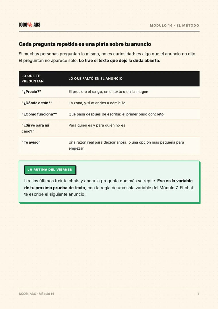 Página real del programa: Qué te dice cada pregunta