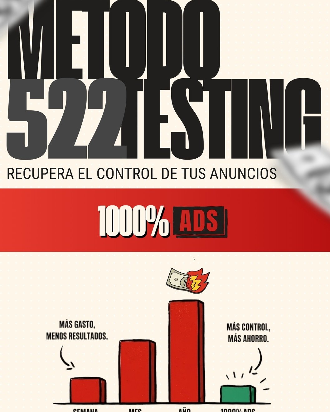Anunciante revisando el costo por resultado de sus campañas en una laptop, sobre un escritorio sencillo